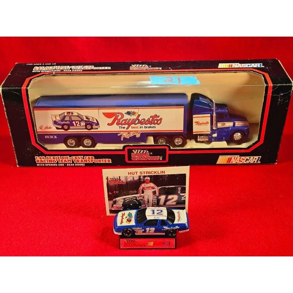 HUT‎ STRICKLIN NASCAR TRANSPORTER BUNDLE w/MATCHING STOCKCAR & PLAYER CARD